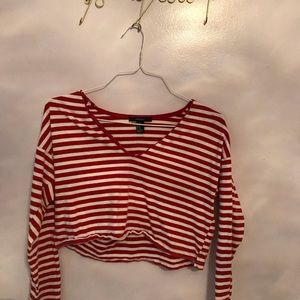 Red striped crop top!! ❤️